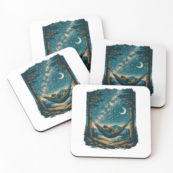 Item preview, Hammock Camping Under the Stars – Peaceful Night by the Fire designed and sold by GabeMountainArt.