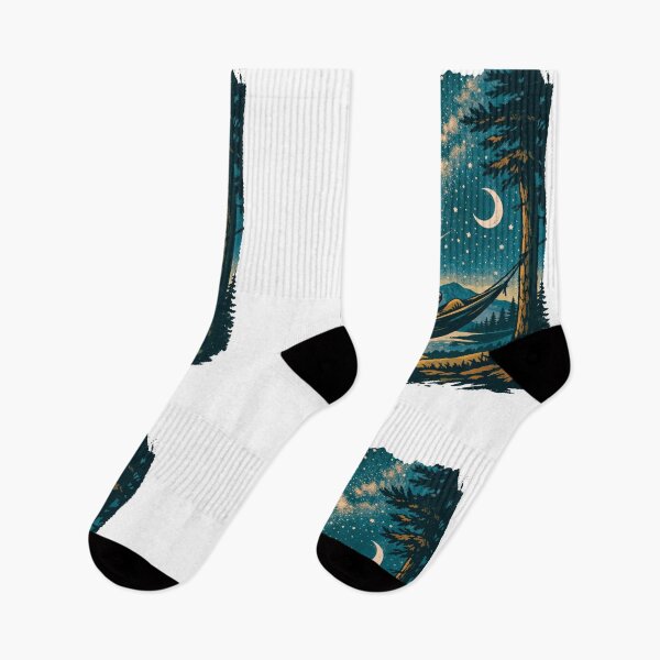 Item preview, Hammock Camping Under the Stars – Peaceful Night by the Fire designed and sold by GabeMountainArt.