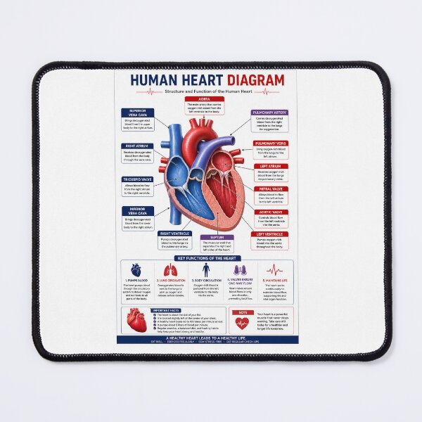 Item preview, Human Heart Anatomy Educational Diagram designed and sold by KARTICK DUTTA.