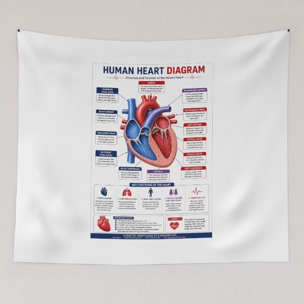 Item preview, Human Heart Anatomy Educational Diagram designed and sold by KARTICK DUTTA.