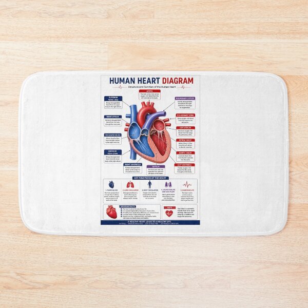 Item preview, Human Heart Anatomy Educational Diagram designed and sold by KARTICK DUTTA.
