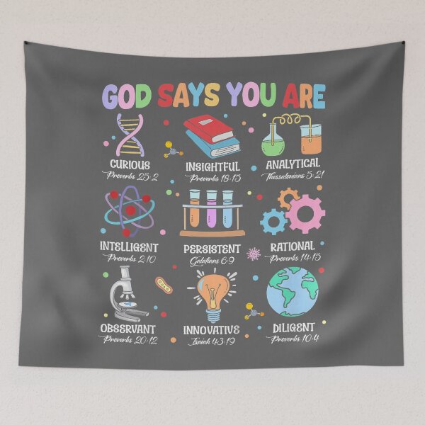 Item preview, Christian God Says I Am Bible Verse Science Biology Teacher designed and sold by KristineLi.