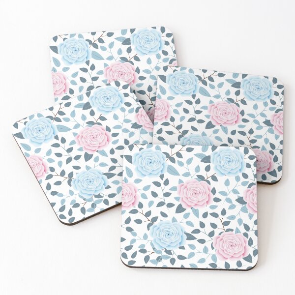 Item preview, Cute light pink and blue modern rose pattern designed and sold by GraffiTimi.