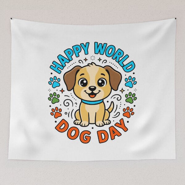 Item preview, Happy World Dog Day Cute Puppy Celebration designed and sold by Dmo3HarkoArt.