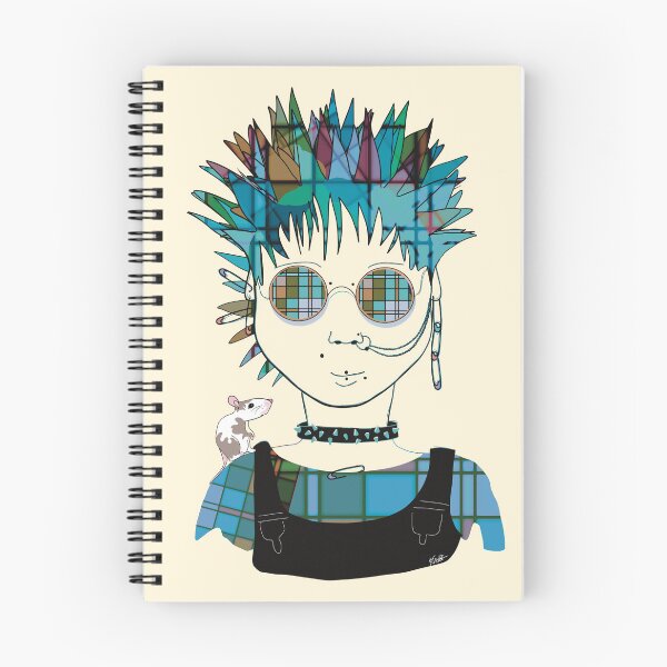 Item preview, Punk Rock Androgynous Nonbinary Blue Plaid  designed and sold by Karin Taylor.