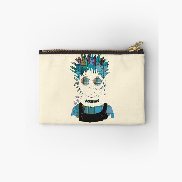 Item preview, Punk Rock Androgynous Nonbinary Blue Plaid  designed and sold by Karin Taylor.