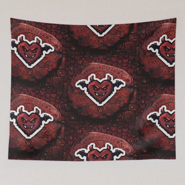 Item preview, Evil Pixel Art Heart - Gaming Style designed and sold by Purpleclomb.