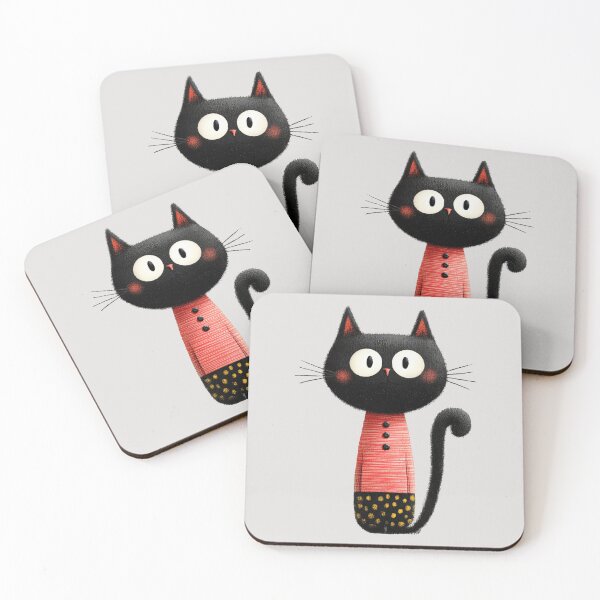 Item preview, Cute Black Cat with Polka Dot Pattern designed and sold by colorful-white.