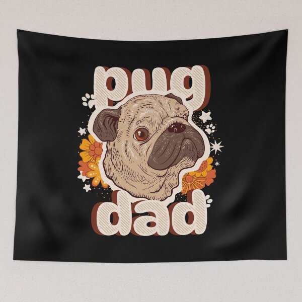 Item preview, Retro Pug Dad Vintage Dog Lover Graphic designed and sold by Dmo3HarkoArt.