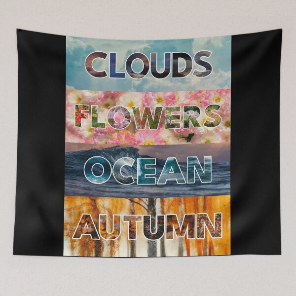 Item preview, Clouds Flowers Ocean Autumn – Nature Word Art designed and sold by NeededTees.
