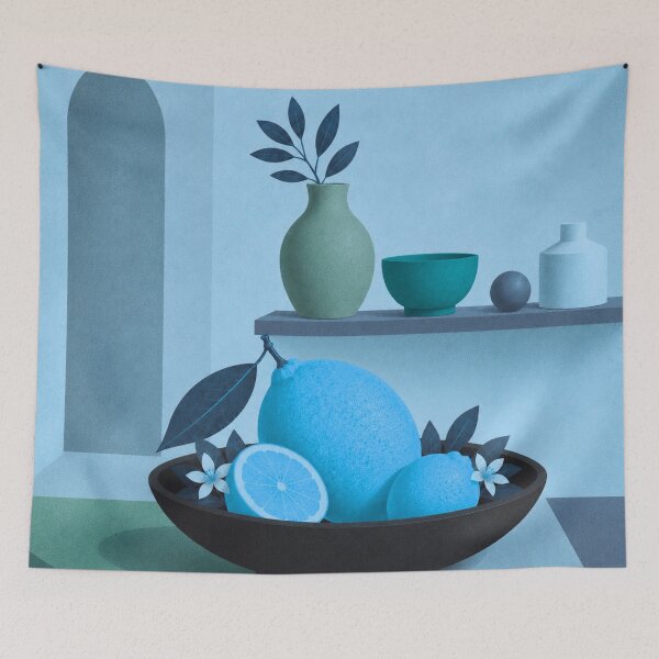 Item preview, Blue Lemon Still Life designed and sold by joycrysstudio.