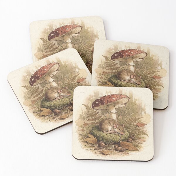 Item preview, Dormouse Asleep Under a Toadstool designed and sold by PictorialWhimsy.