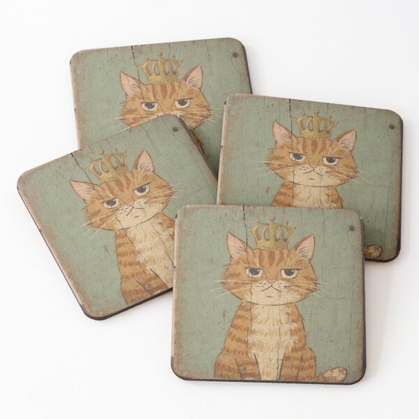 Item preview, Grumpy Orange Tabby in a Tiny Crown Folk Art designed and sold by PictorialWhimsy.
