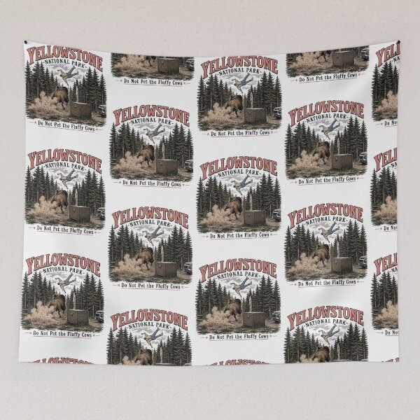 Item preview, Yellowstone National Park Do Not Pet The Fluffy Cows Funny Bison designed and sold by DarylPope.