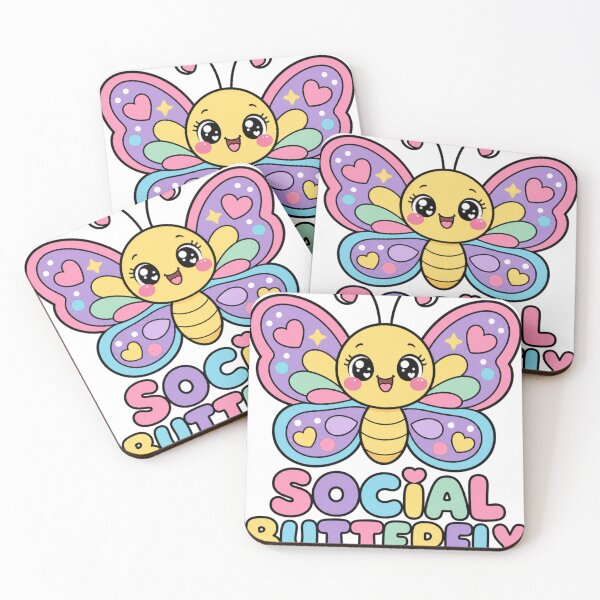 Item preview, Social Butterfly Cute Kawaii Butterfly Pastel designed and sold by BoosterShop.