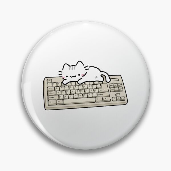 Item preview, Cute Cat Sleeping on Beige Keyboard Retro Internet Nostalgia designed and sold by TrxshWear.