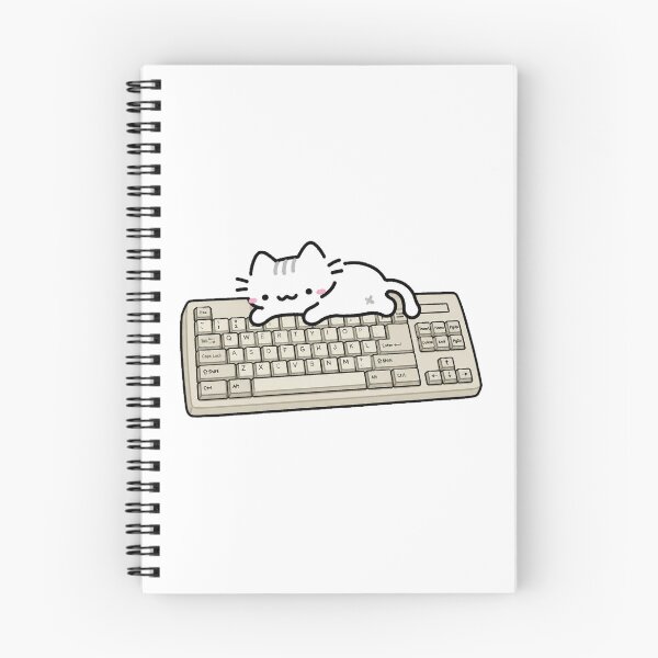 Item preview, Cute Cat Sleeping on Beige Keyboard Retro Internet Nostalgia designed and sold by TrxshWear.