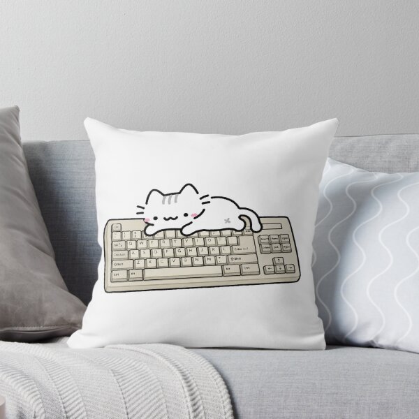 Item preview, Cute Cat Sleeping on Beige Keyboard Retro Internet Nostalgia designed and sold by TrxshWear.