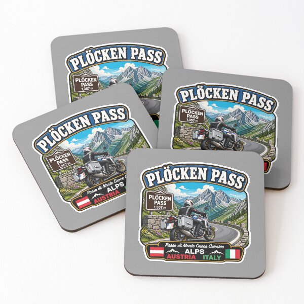 Item preview, Plöcken Pass, Passo di Monte Croce Carnico Austria - Italy Motorcycle Sticker TShirt 01 designed and sold by OuterShellUK.