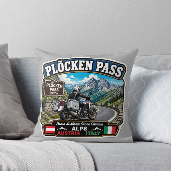 Item preview, Plöcken Pass, Passo di Monte Croce Carnico Austria - Italy Motorcycle Sticker TShirt 01 designed and sold by OuterShellUK.