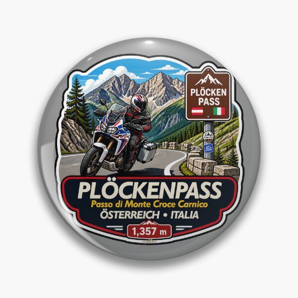Item preview, Plöcken Pass, Passo di Monte Croce Carnico Austria - Italy Motorcycle Sticker TShirt 02 designed and sold by OuterShellUK.