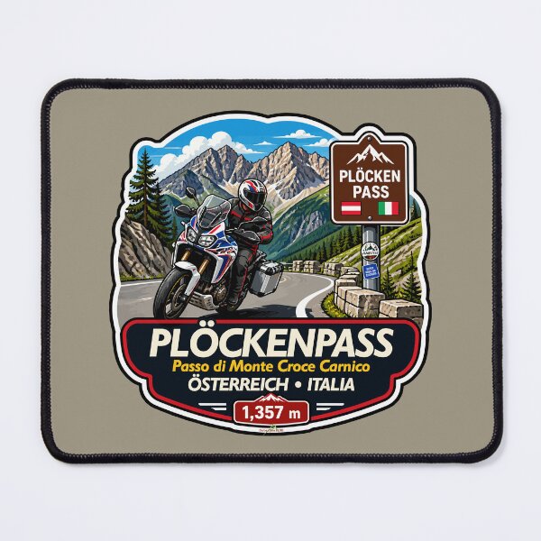 Item preview, Plöcken Pass, Passo di Monte Croce Carnico Austria - Italy Motorcycle Sticker TShirt 02 designed and sold by OuterShellUK.