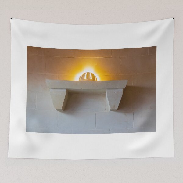 Item preview, Stone Wall Sconce Shelf With Warm Halo Light Over Minimal Interior Architectural Detail designed and sold by Nmallia.