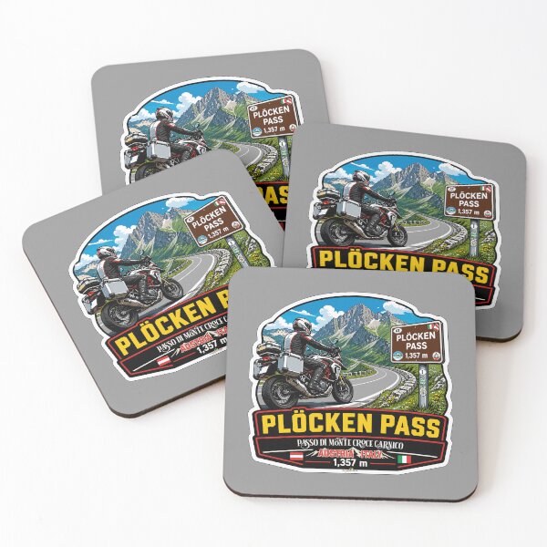 Item preview, Plöcken Pass, Passo di Monte Croce Carnico Austria - Italy Motorcycle Sticker TShirt 03 designed and sold by OuterShellUK.