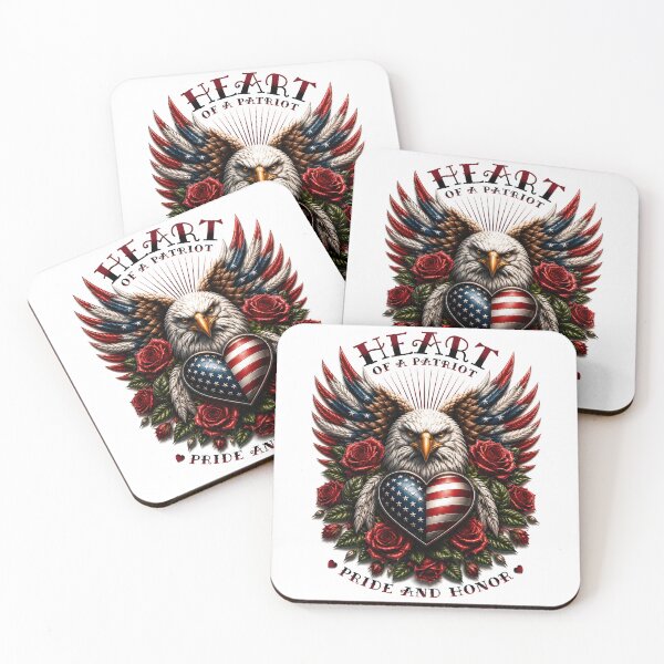 Item preview, Heart of a Patriot - Majestic Eagle with American Flag Heart & Red Roses designed and sold by Peter Kaul.