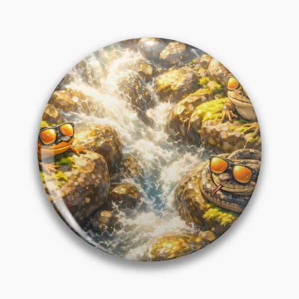 Item preview, Cool Animals Chilling by the Mountain Stream designed and sold by M-Y-A-R-T-.