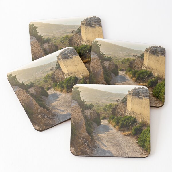 Item preview,  Sunlit Stone Path Through Rural Mediterranean Village Between Dry Stone Walls Overlooking Coast designed and sold by Nmallia.