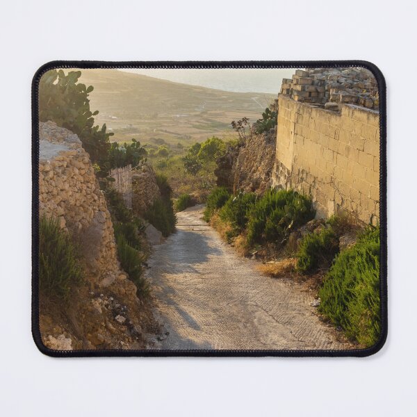 Item preview,  Sunlit Stone Path Through Rural Mediterranean Village Between Dry Stone Walls Overlooking Coast designed and sold by Nmallia.