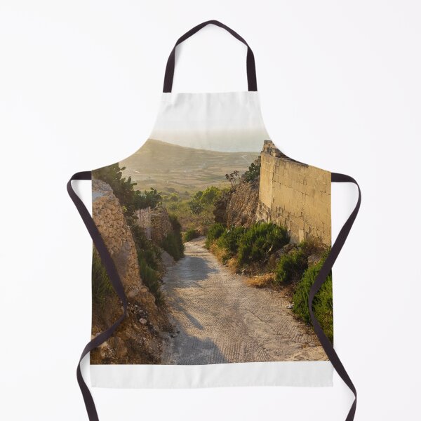 Item preview, Sunlit Stone Path Through Rural Mediterranean Village Between Dry Stone Walls Overlooking Coast designed and sold by Nmallia.