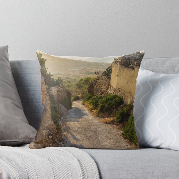 Item preview,  Sunlit Stone Path Through Rural Mediterranean Village Between Dry Stone Walls Overlooking Coast designed and sold by Nmallia.