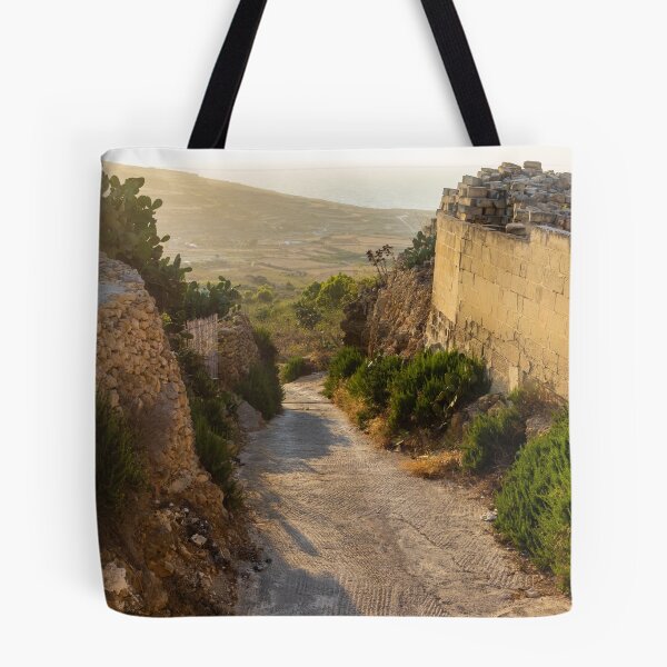 Item preview,  Sunlit Stone Path Through Rural Mediterranean Village Between Dry Stone Walls Overlooking Coast designed and sold by Nmallia.