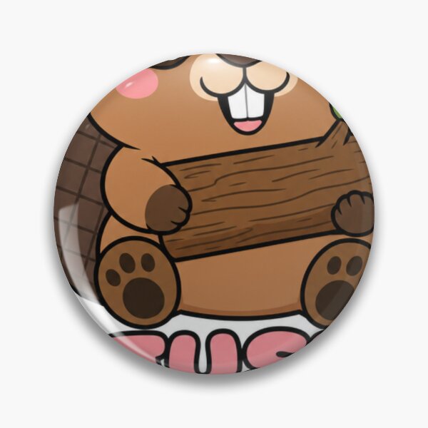 Item preview, Just Dam Cute Sweet Kawaii Beaver with Tree Trunk designed and sold by BoosterShop.