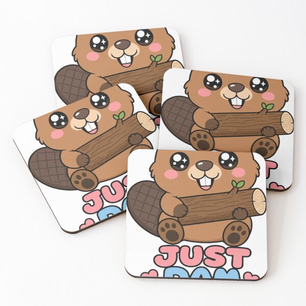 Item preview, Just Dam Cute Sweet Kawaii Beaver with Tree Trunk designed and sold by BoosterShop.