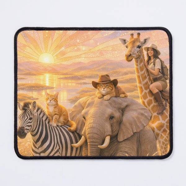 Item preview, African Savannah Sunset Adventure with Cats designed and sold by M-Y-A-R-T-.