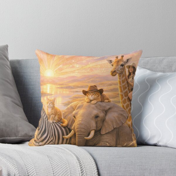 Item preview, African Savannah Sunset Adventure with Cats designed and sold by M-Y-A-R-T-.