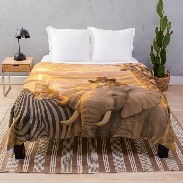 Item preview, African Savannah Sunset Adventure with Cats designed and sold by M-Y-A-R-T-.