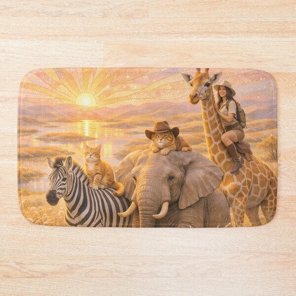 Item preview, African Savannah Sunset Adventure with Cats designed and sold by M-Y-A-R-T-.