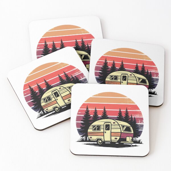 Item preview, Retro Camper Sunset Vintage Camping Trailer Illustration designed and sold by GabeMountainArt.