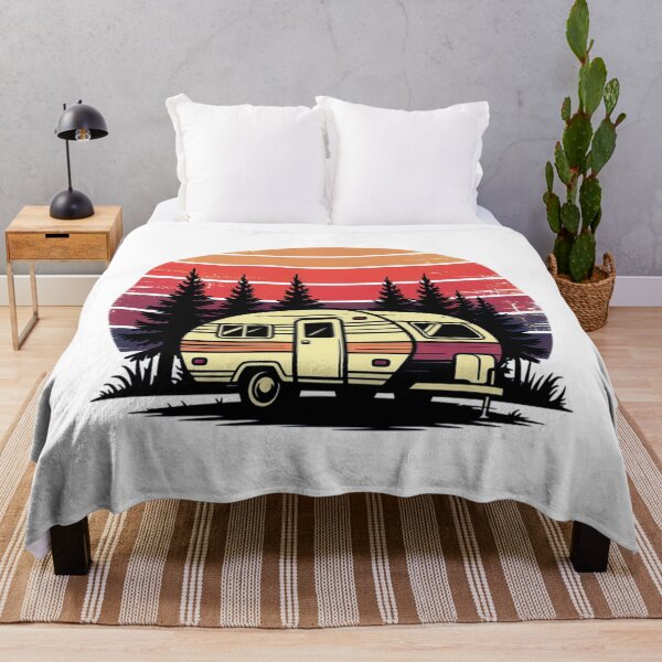 Item preview, Retro Camper Sunset Vintage Camping Trailer Illustration designed and sold by GabeMountainArt.