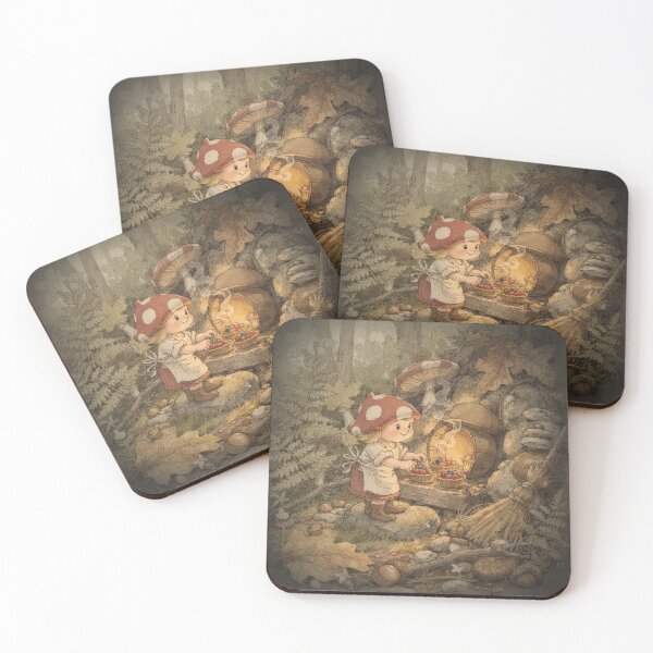Item preview, Mushroom Sprite Baking Acorn Tarts designed and sold by PictorialWhimsy.