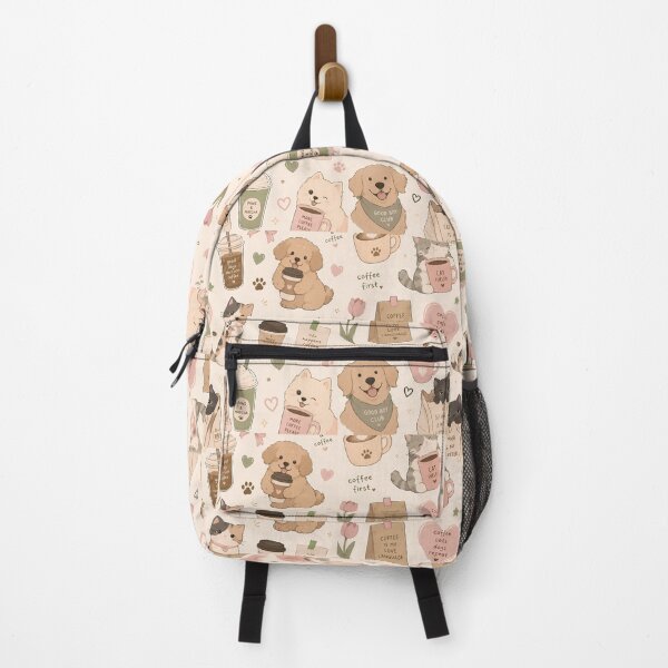 Item preview, Pastel Coffee Lover Cat & Dog Aesthetic | Cozy Gen Z Cute Animal Design designed and sold by flowerpower999.