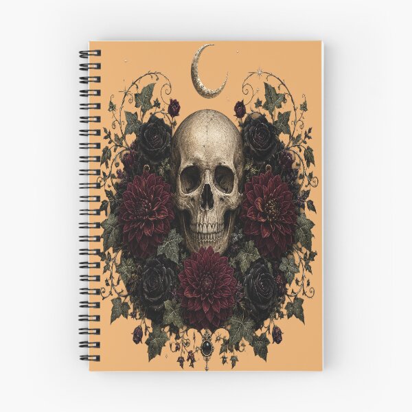 Item preview, Gothic Skull and Dark Floral Moon designed and sold by SasmitaStudioCo.