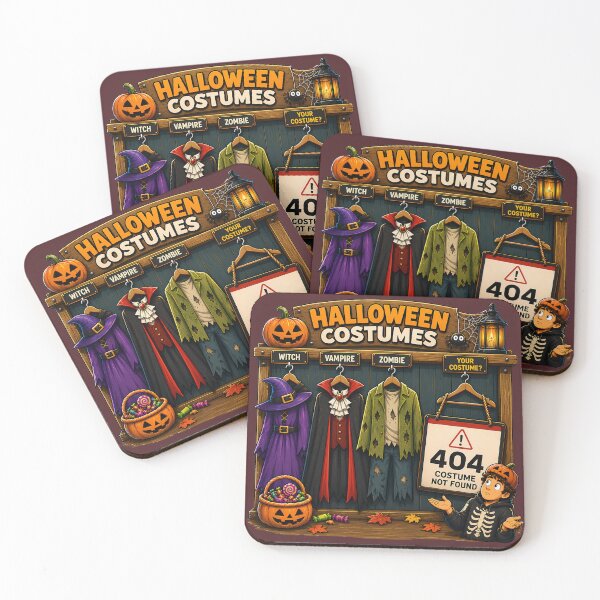 Item preview, 404 Costume Not Found Funny Halloween Costume Shop Illustration designed and sold by PXEpic.