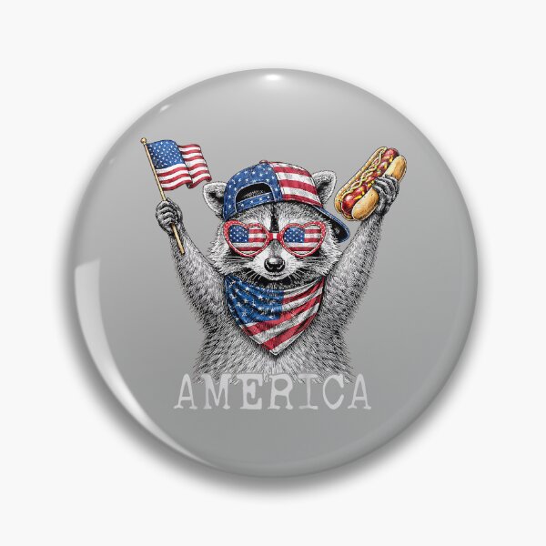 Item preview, America Raccoon Holding A Hot Dog Patriotic American Flag designed and sold by mjohnson9.
