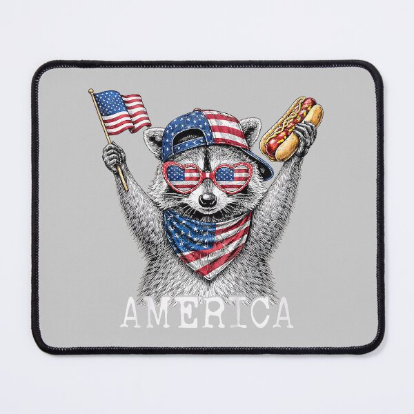 Item preview, America Raccoon Holding A Hot Dog Patriotic American Flag designed and sold by mjohnson9.