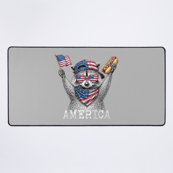 Item preview, America Raccoon Holding A Hot Dog Patriotic American Flag designed and sold by mjohnson9.